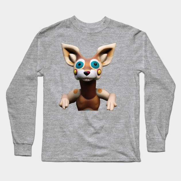 Coyote alebrije, AI art Long Sleeve T-Shirt by Dendros-Studio